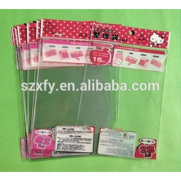 Custom logo self adhesive opp plastic bag